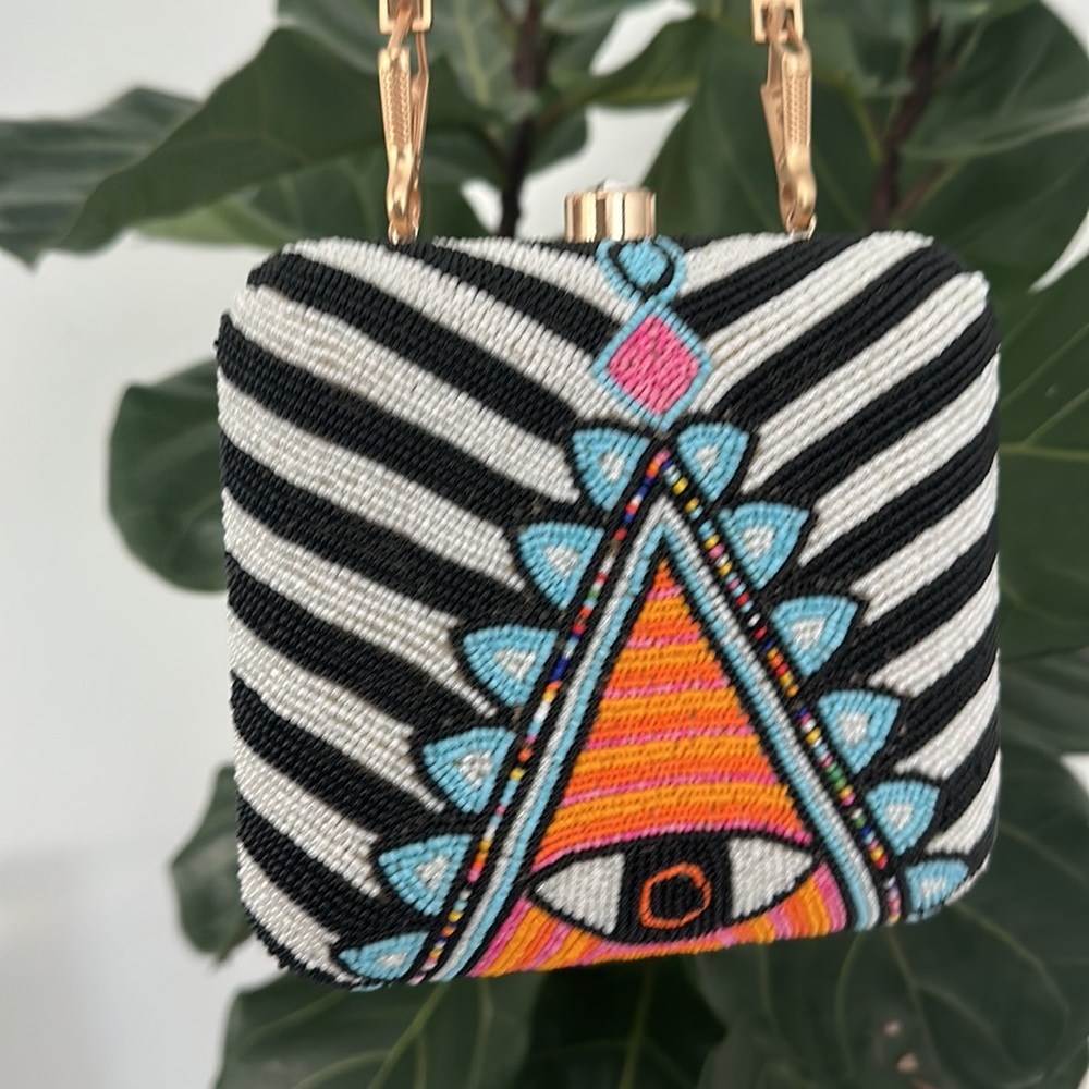 Evil eye hand beaded 🧿 bag - Picture 3 of 12